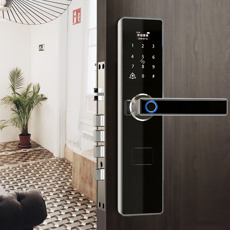 Смарт-замок дверной со сканером отпечатка пальца и поддержкой Wi-Fi