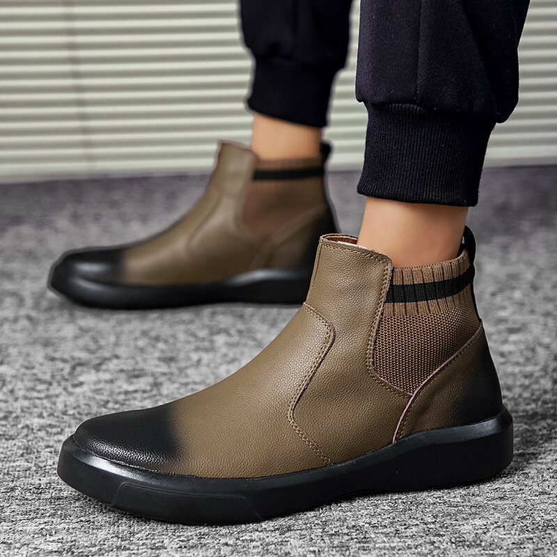 2021 outono e inverno nova tendência da moda chelsea botas curtas estilo britânico tendência all-match botas de couro casual de alta qualidade xm379