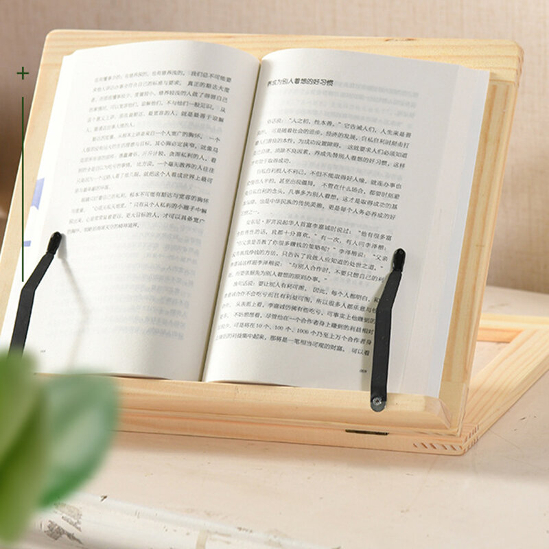 Suporte de livro dobrável multifuncional de madeira com 4 altura ajustável, textbook caligrafia cópia, quadro de leitura de estudante