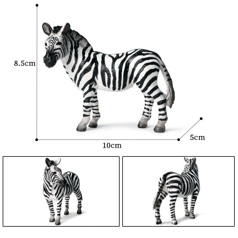 시뮬레이션 동물원 아프리카 야생 동물 모델 얼룩말 PVC 액션 그림 홈 인테리어 조기 어린이 크리스마스 선물 교육 완구