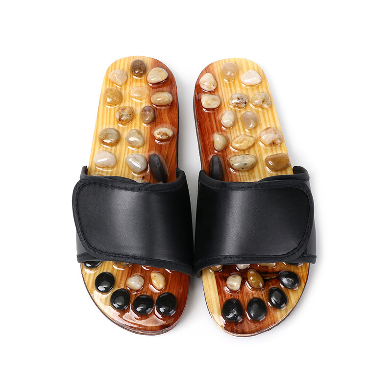 Venta al por mayor Pebble piedra de masaje de pies zapatillas reflexología pies ancianos acupuntura salud zapatos, sandalias, pantuflas saludable masajeador