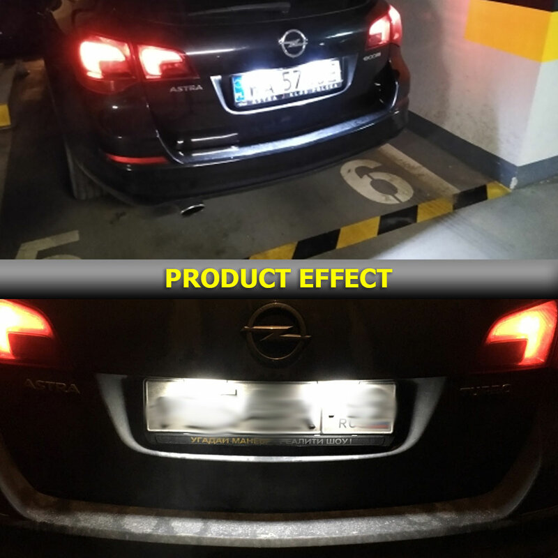 Luz LED de montaje de placa de matrícula completa para coche Opel Astra J Sports Tourer Zafira Tourer C Canbus OEM-Fit 3W 6000K xenón blanco 12V