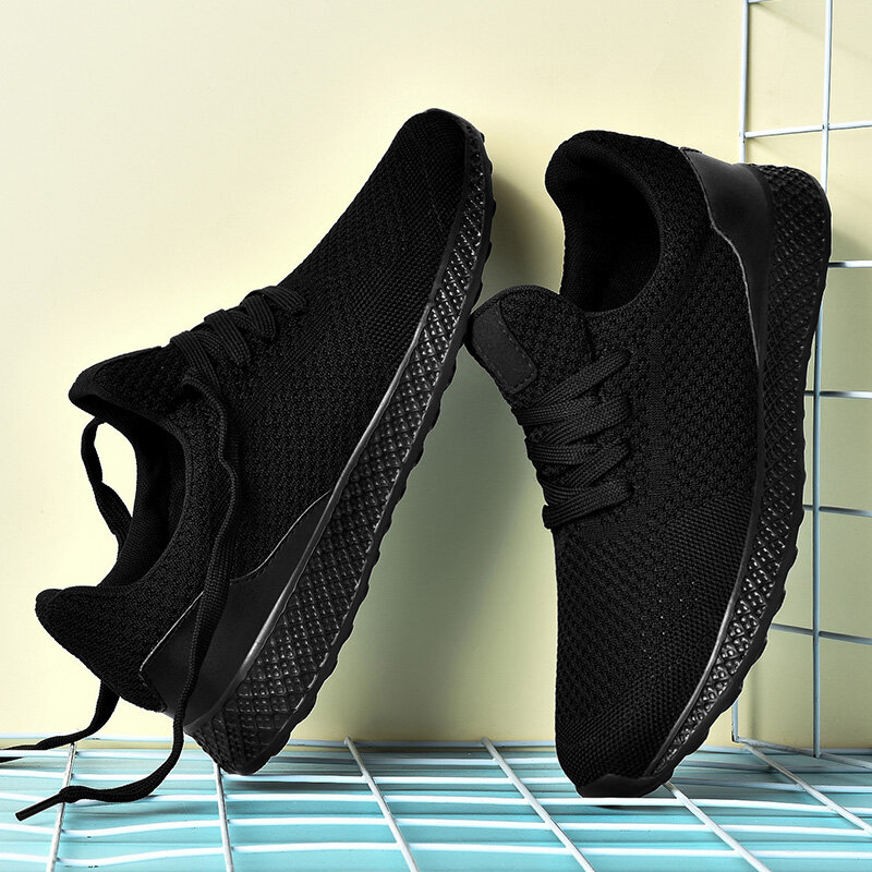 Tênis masculinos sapatos casuais 2021 nova malha respirável preto sapatos masculinos primavera de alta qualidade tenis sapatos tamanho grande zapatillas hombre