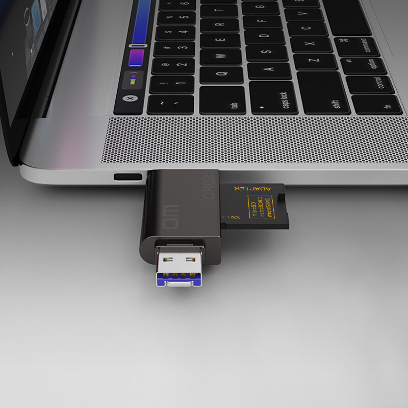 قارئ بطاقات DM 5 في 1 ، CR023 ، بطاقة SD/TF متعددة ، مع lightning USB وواجهة micro usb