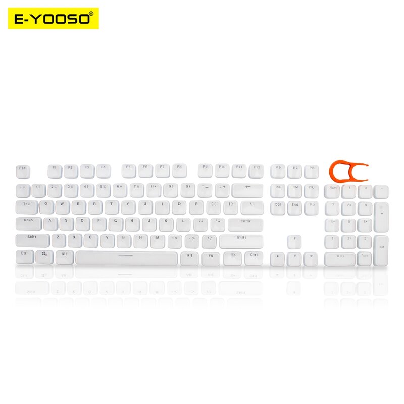 Teclas de cristal para teclado mecánico Cherry MX, E-YOOSO, 104 teclas, incluye extractor, inglés, EE. UU.