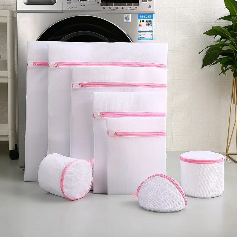 11 tamanho de malha saco de lavanderia poliéster organizador casa grosseira cesta de lavanderia sacos de lavanderia para máquinas de lavar roupa saco de sutiã de malha