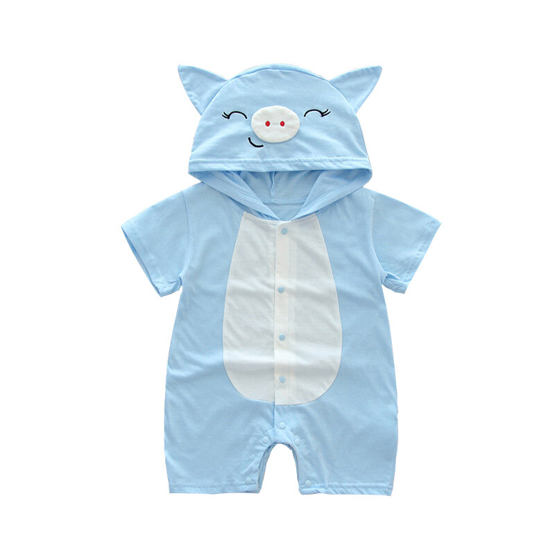 Infant jumpsuit summer romper animal print girl boy cotton suit newborn climbing cartoon rompers cheap stuff baby products 2021