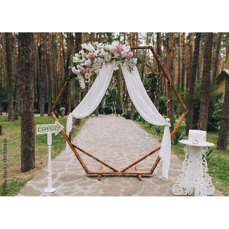 パーソナライズされたビニールの結婚式の写真の背景花の壁の森danquetのテーマ写真背景スタジオアクセサリー21126 HL-10