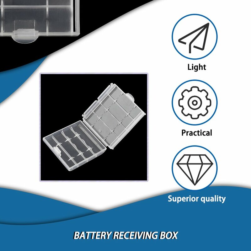 White Plastic Battery Storage Box Case Cover Holder Transparent Hard Plastic for 4 Pcs AA AAA Batteries ZC163500 ACEHE