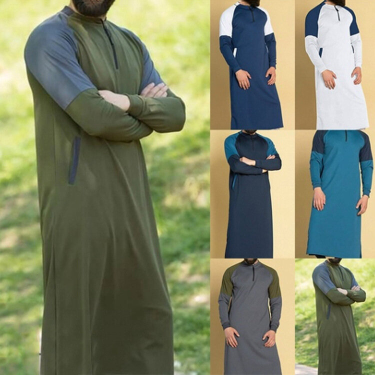 Robe longue pour hommes, tenue musulmane du moyen-orient pour Ramadan, Europe et états-unis, 2021