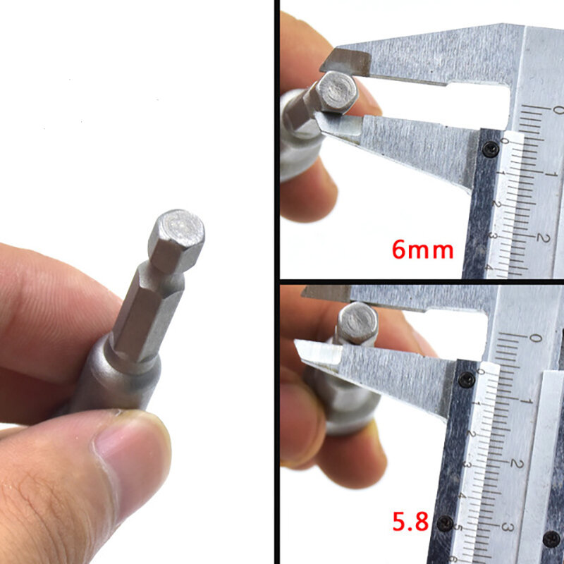 6-19mm High-speed steel sleeve with magnetic  Hexagonal handle for woodworking metal processing Tools electric screw driver 1pc