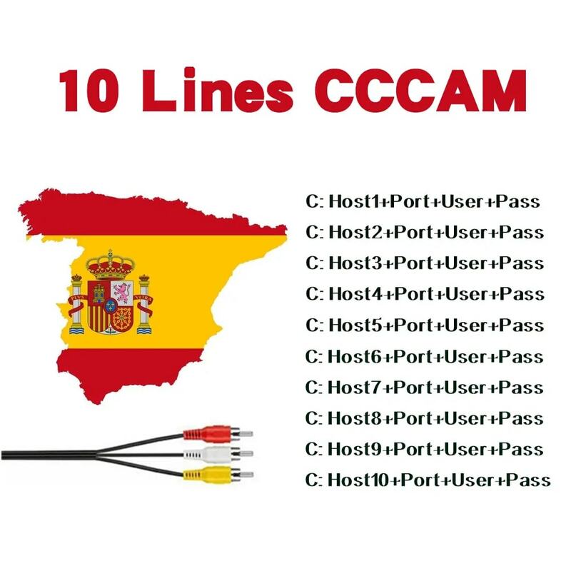 Oscam-CCCAM estable de España, 4/5/6/7/8 líneas, Cline para Europa,  compatible con Portugal, Alemania, cccam es compatible con altavoz de TV  satelital / Equipos de audio y vídeo domésticos