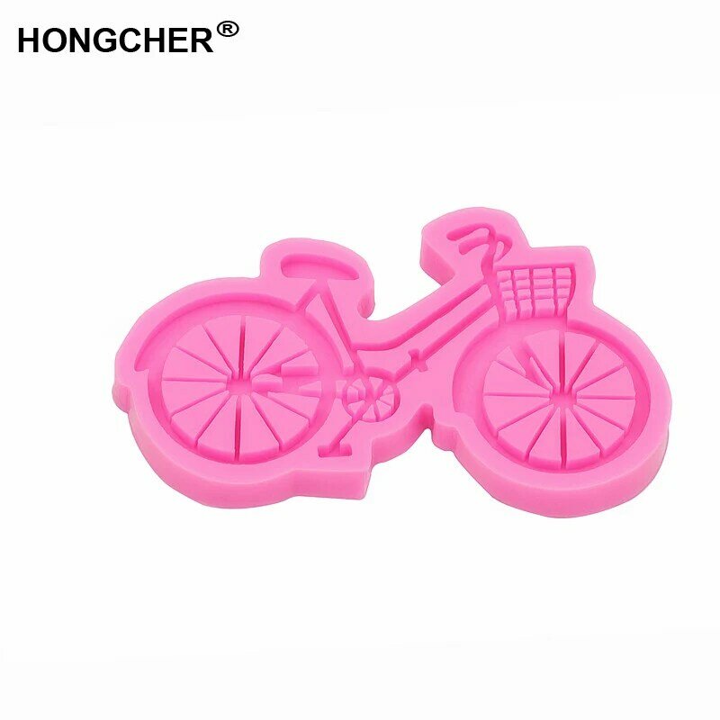 New bicycle key chain mold Pendant mold Flexible silicone baking mould jewelry epoxy resin mold Cake dessert decoration gadgets