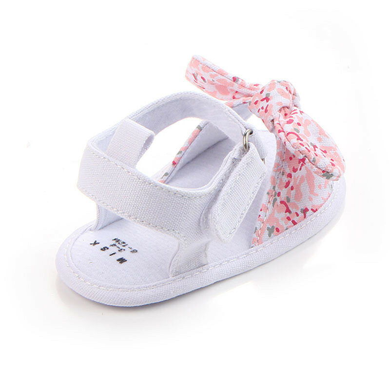 Sandalias con lazo para niñas pequeñas zapatos planos con suela de goma antideslizante suaves para caminar para verano 