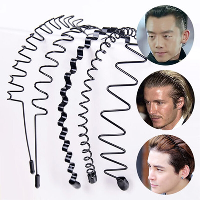 Lystrfac 5 sztuk Unisex mężczyźni kobiety pałąk niewidoczne sportowe kobiece powrót antypoślizgowa fala Hairband moda akcesoria do włosów