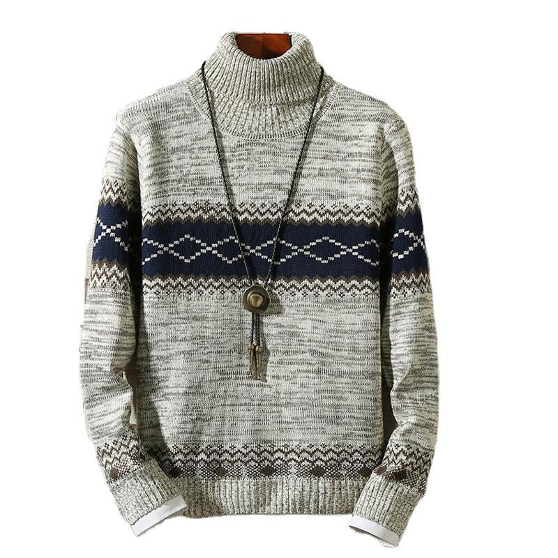Мужской свитер с высоким воротником, рубашка с длинным рукавом, Модный повседневный джемпер, Осень-зима