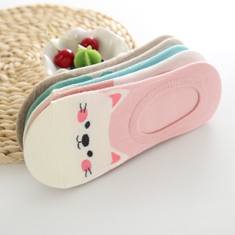 Ensemble de chaussettes en coton pour femmes, 5 paires, Harajuku, motif dessin animé Animal Panda chat, Meias Lolita, chaussettes pour filles, automne Sokken