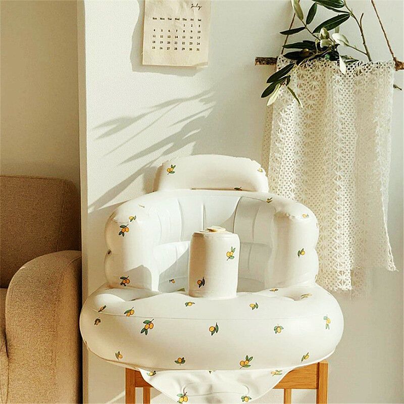 Estilo nórdico portátil cadeira inflável do bebê pvc sentado banho chuveiro assento do banheiro anti-queda aprendizagem assento do bebê sofá dobrável