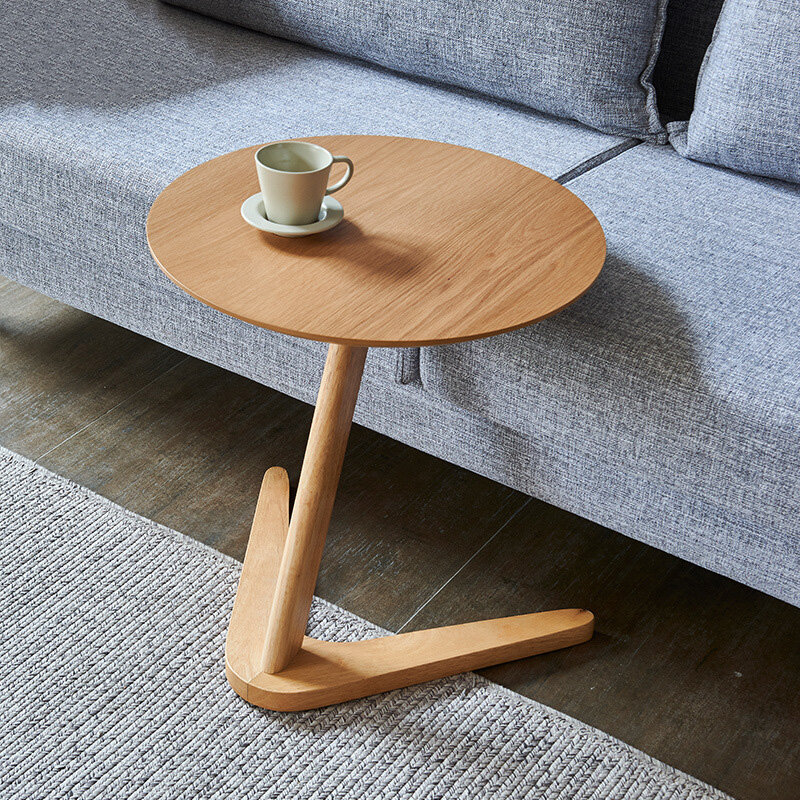 北欧の木製の小さなコーヒーテーブル特別な多機能エンドテーブル小さなアパートクリエイティブラウンドコーナーサイドテーブルホーム家具