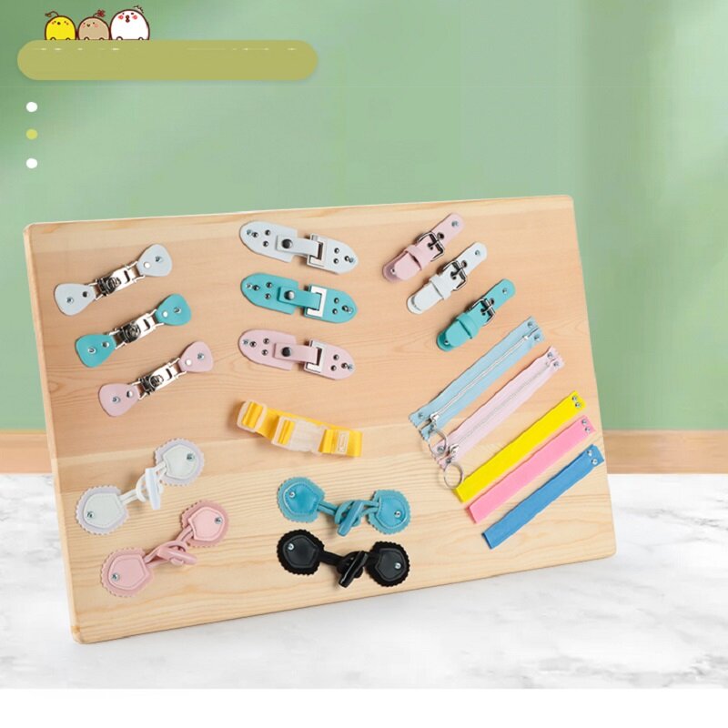 Busy Board Diy Accessories Parts Coat Button Zipper Buckle Velcro Life Skills Learning Montessori Early Education Toys zipstring