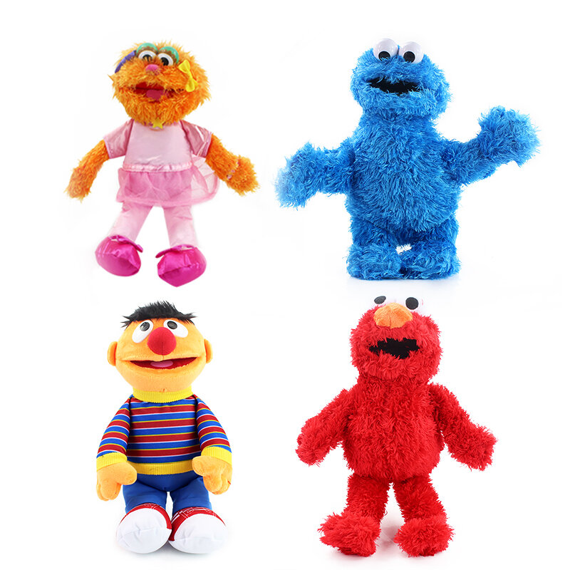 27-40cm Sesame Street Elmo Cookiemonster Oscar  Grover Zoe Ernie Big Bird MR SUNFFLEUPAGUS Stuffed Plush Toy Doll Children Gift