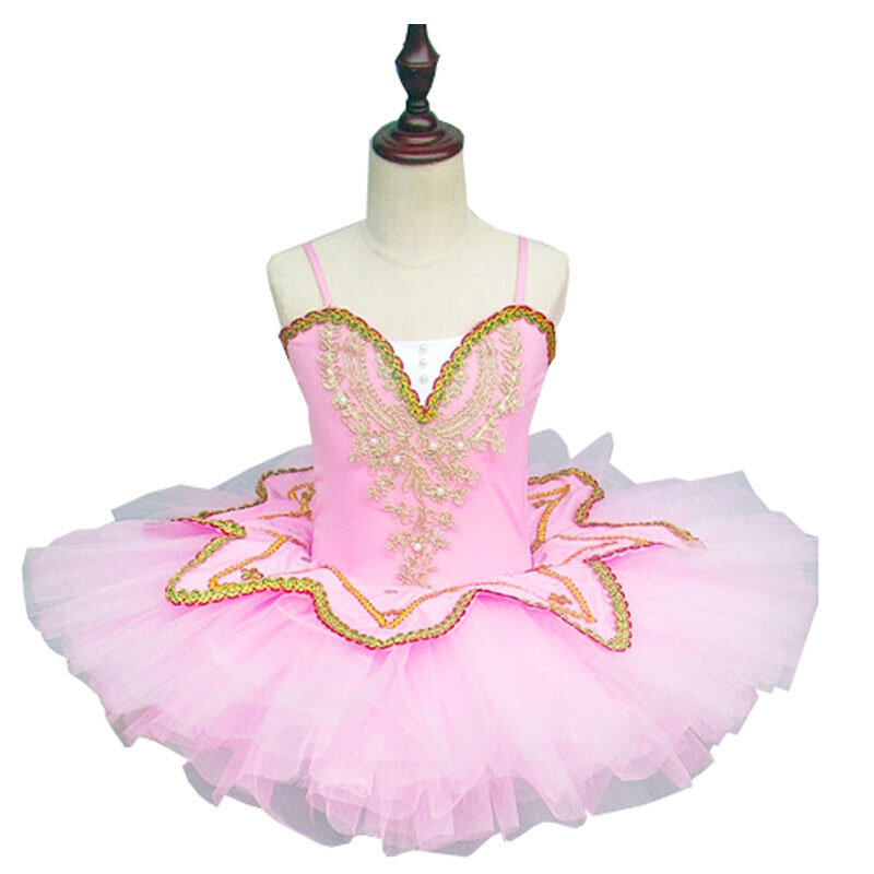 Детское балетное платье-пачка с изображением лебедя и озера