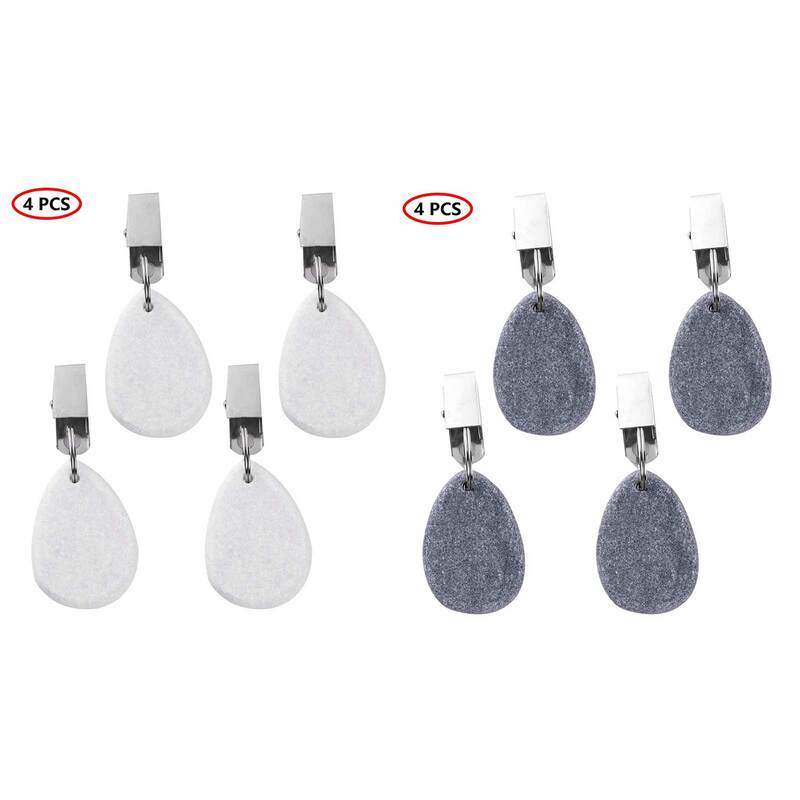 4Pcs Tablecloth Weights Metal Clip Teardrop Table Cover Weights Tablecloth Pendant Stone Table Weights Hangers Table Decoration