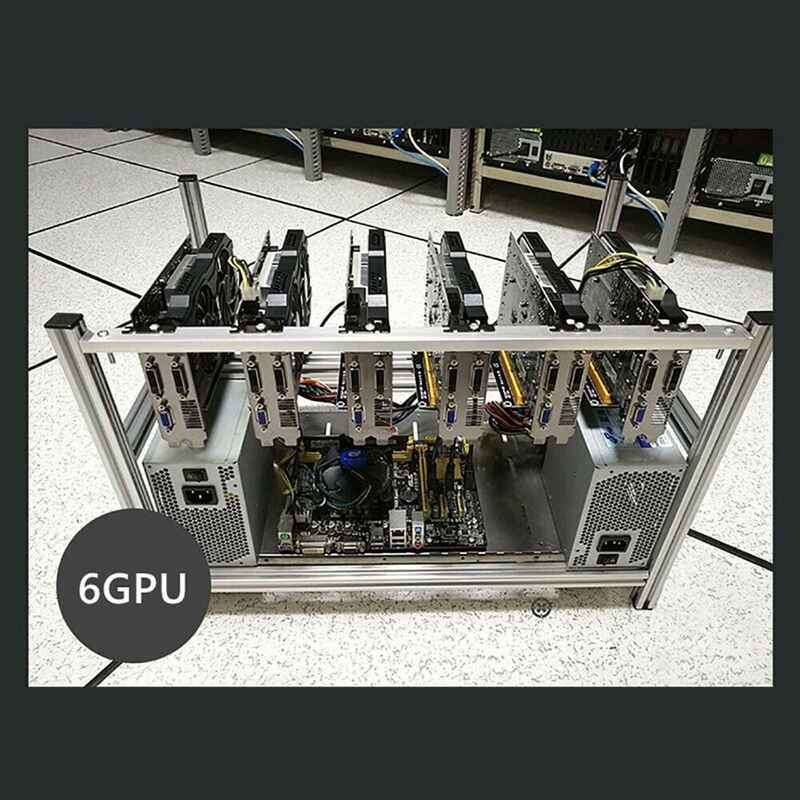 Aluminium 6/8/12 GPU Stapelbar Open Air Bergbau Fall Computer Rahmen für BTC ETH Rig Halterung Open Frame GPU Fall 2021 neue