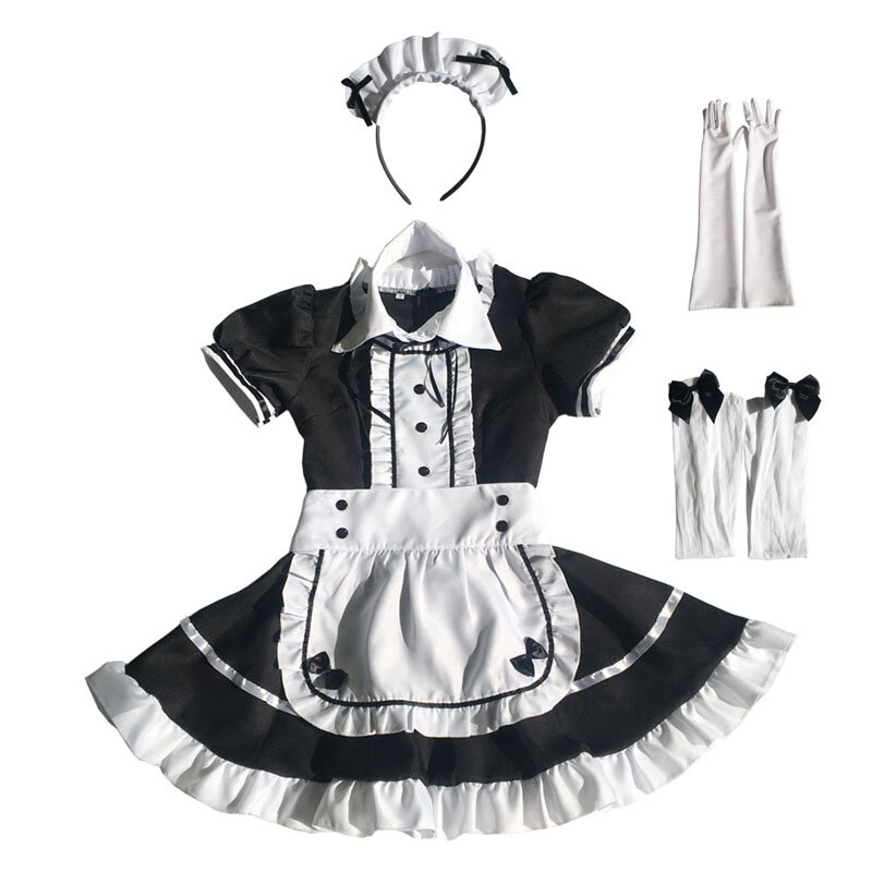 Fantasia de empregada doméstica, uniforme, vestido de empregada francesa, roupa para cosplay, vestido de anime lolita