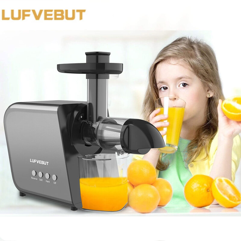 LUFVEBUT – presse-Fruits électrique, extracteur de jus à pression, pour légumes et Fruits, alimentation, Modes doux et durs, livraison gratuite