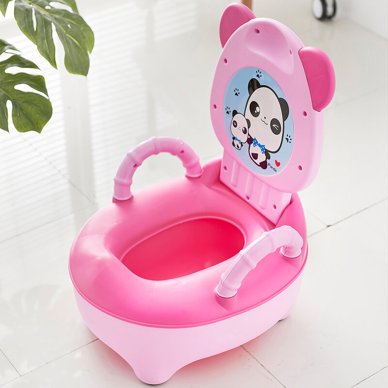 Baby Töpfchen Sitz kinder Töpfchen Baby Wc Cartoon Panda Kinder Wc Trainer Bettpfanne Tragbare Urinal Rückenlehne Topf