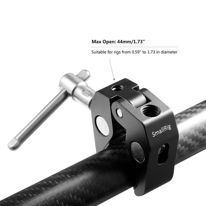 Smallrig Super Klem Met 1/4 En 3/8 Draad (2 Stuks Verpakking) voor 15Mm-44Mm Staven/Camera/Verlichting/Paraplu/Haken/Planken-2058