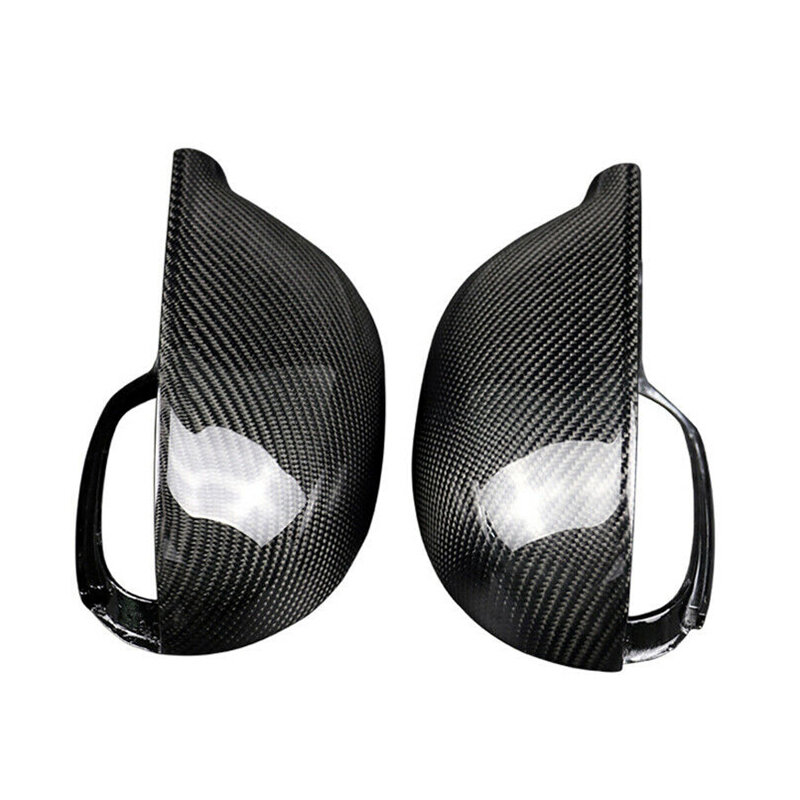 2 قطعة نمط ألياف الكربون ABS الجانب مرآة الرؤية الخلفية غطاء استبدال للجولف 5 MK5 2003-2009