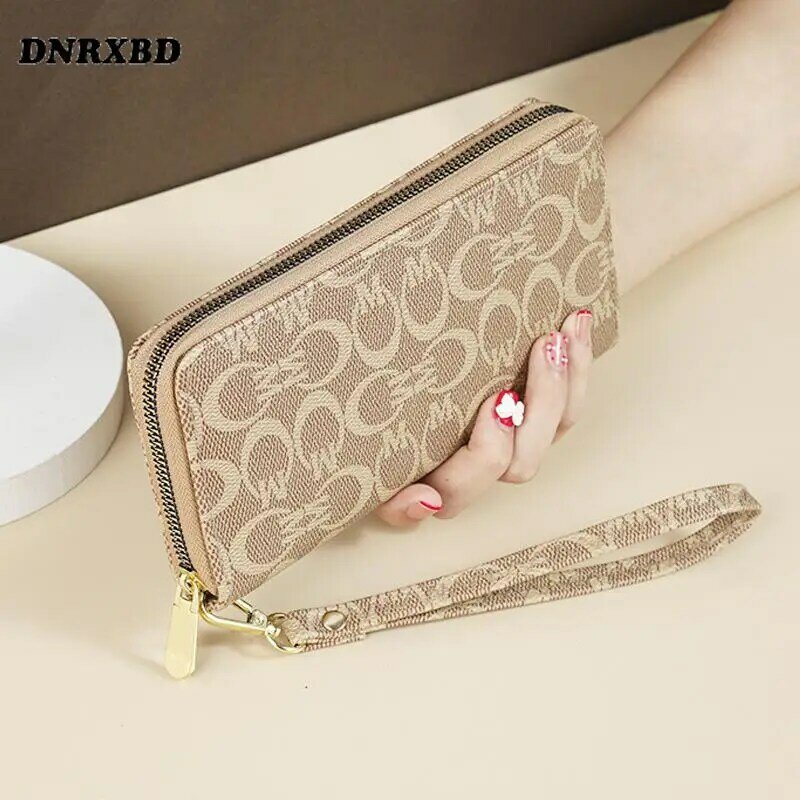 Dnrxbd-女性用の高級財布,女性用の大きなジッパー式財布,カードホルダー,財布