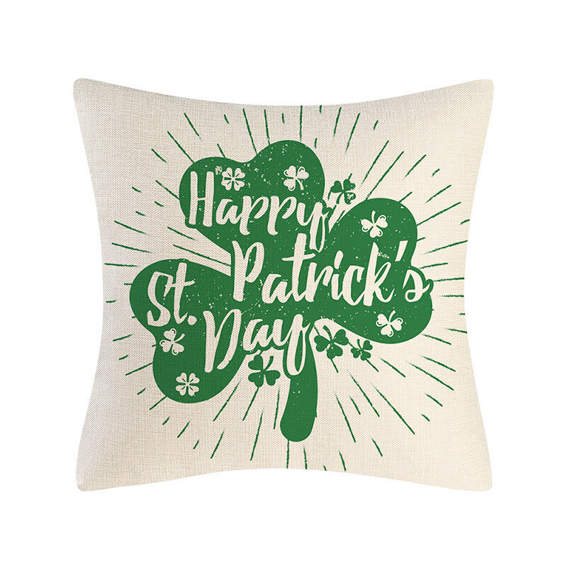 New style clover linen pillowcase Irish holiday home decoration pillowcase