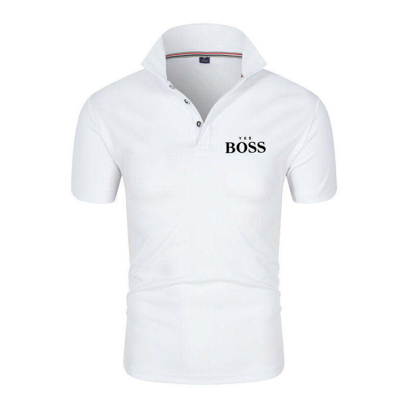 2021 New YES BOSS 여름 남성 폴로 셔츠 여름 짧은 소매 남자의 통기성 짧은 소매 셔츠 캐주얼 패션 폴로 셔츠 탑