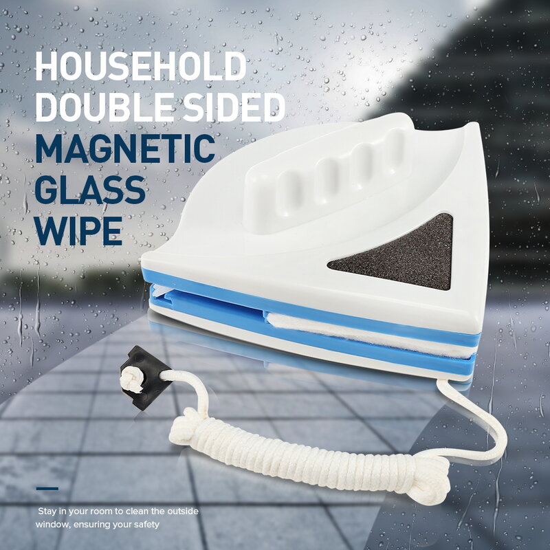 Lingette magnétique Double face, deux petites brosses magnétiques pratiques et pratiques pour le nettoyage des vitres