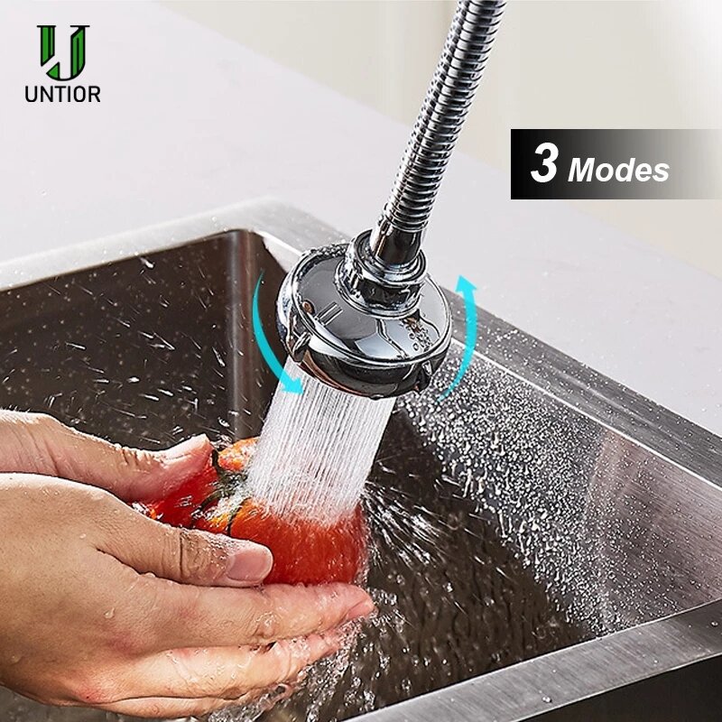 UNTIOR High Pressure Kitchen Faucet Extender Rotatable Faucet Aerator Water Saving Tap Nozzle Adapter Bathroom Sink Accessories