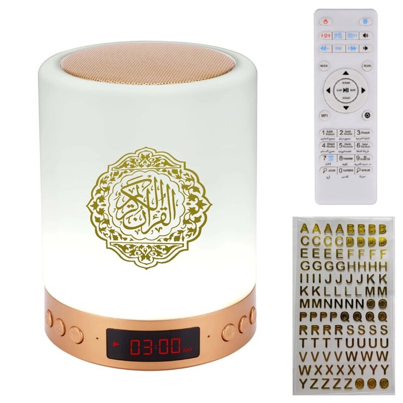 2022 besten Custom AZAN Quran Lampe LED Nacht Licht Lautsprecher Ramadan Kinder Geschenk Islamischen Bluetooth Wiederaufladbare Touch Lampe Mp3 Muslimischen