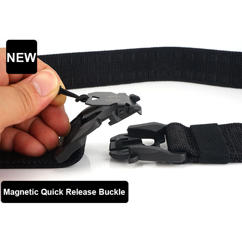 Cinturón táctico oficial para PC, hebilla magnética de liberación rápida, militar, nailon suave Real, accesorios deportivos
