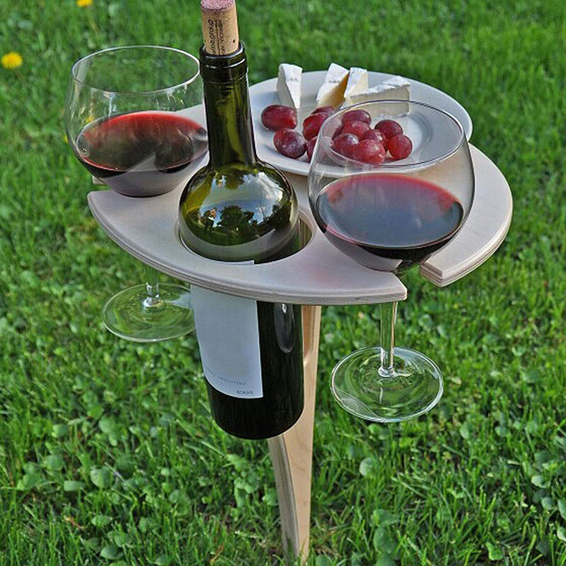 Madeira dobrável mesa de vinho ao ar livre portátil rack de vinho transportar móveis piquenique festa suprimentos praia jardim mobiliário mesas dobráveis