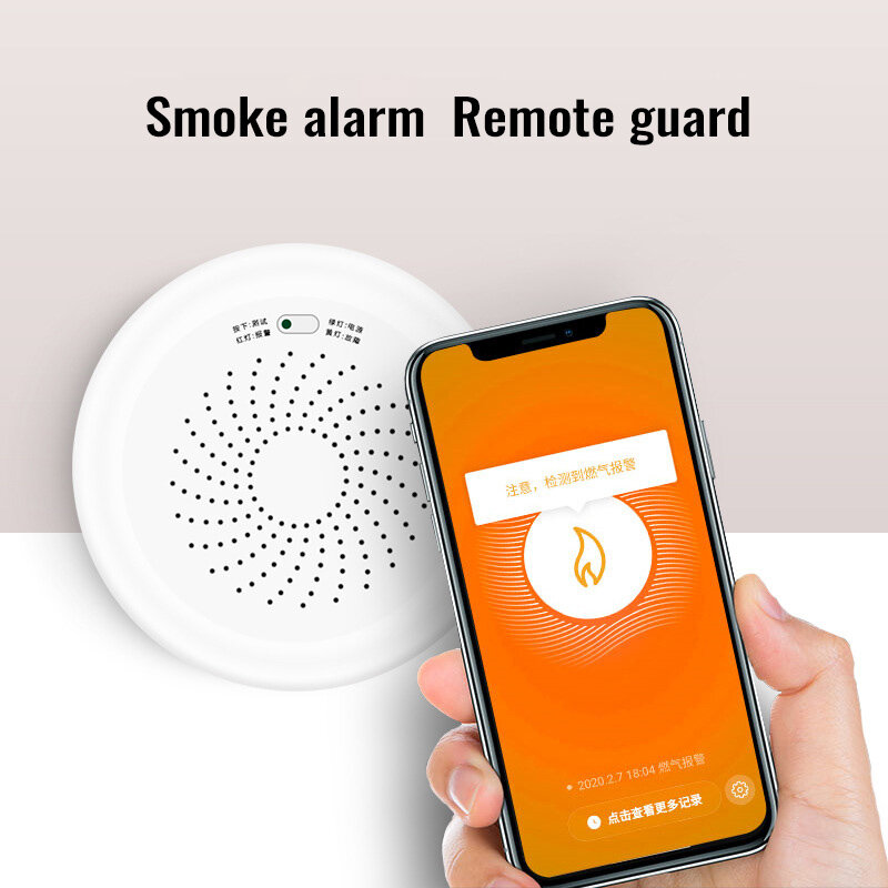 ZigBee 스마트 천연 가스 누출 센서/연기 감지기 네트워크 알람 Tuya 스마트 라이프 앱, Alexa Google home과 호환 가능