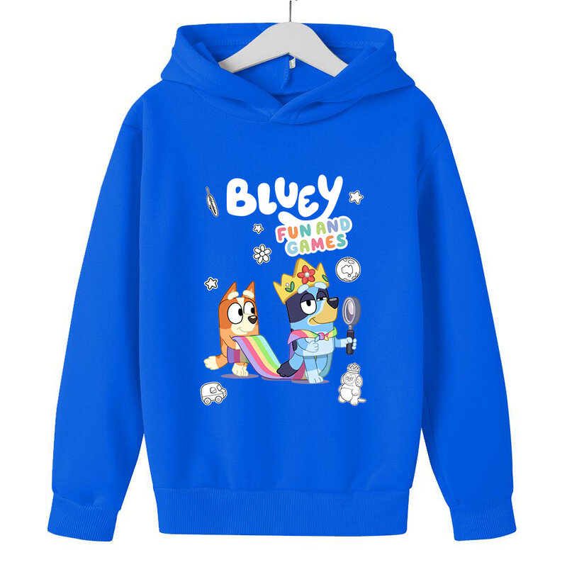 Bluey-Sudadera con estampado de dibujos animados para niños, ropa informal de moda para adolescentes, Otoño, Harajuku, Rosa