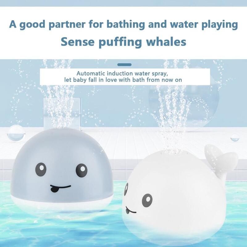 Jouet de bain créatif pour bébé, baleine, arroseur à Induction électrique, musique, lumières colorées, jouets d'eau, bec de baleine