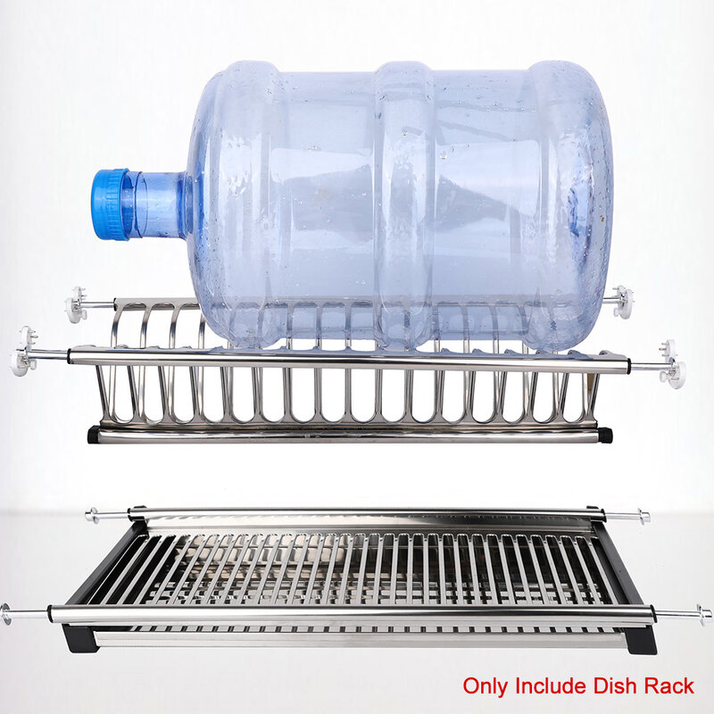 2-camada de aço inoxidável rack de prato dobrável secador de secagem placa de rack tigela de armazenamento organizador de cozinha titular para gabinete 5 tamanhos