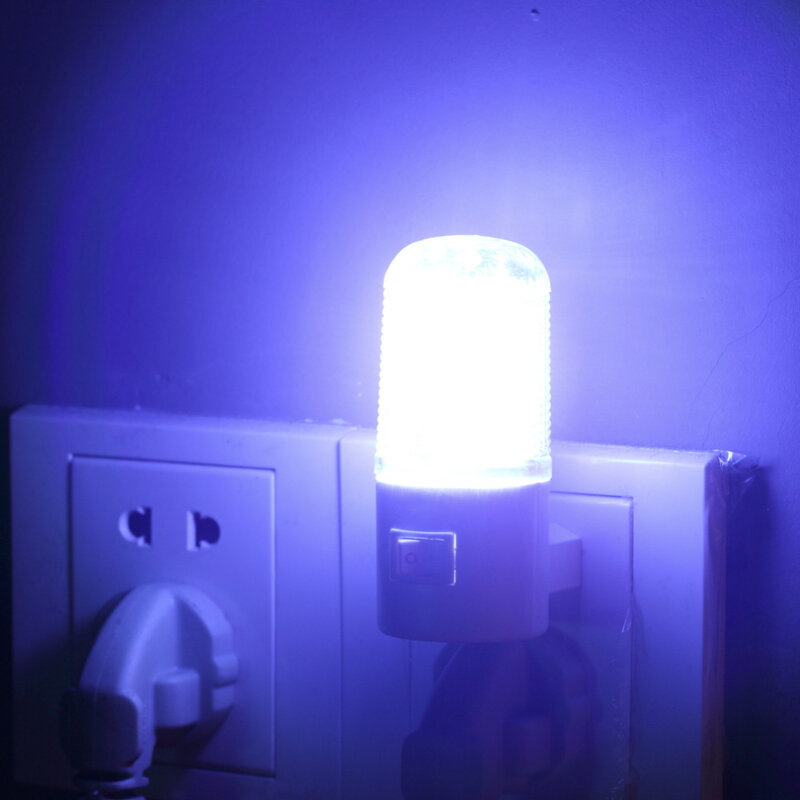 1Pcs Huishoudelijke Night Lamp Warm Licht Wandmontage Slaapkamer Nacht Licht Lamp 1W 6 Led AC90v-220v Met Ons plug Energiebesparing