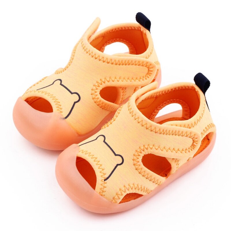 Sandales de plage antidérapantes pour bébé de 0 à 18 mois, chaussures plates d'été mignonnes pour petit garçon et fille de dessin animé