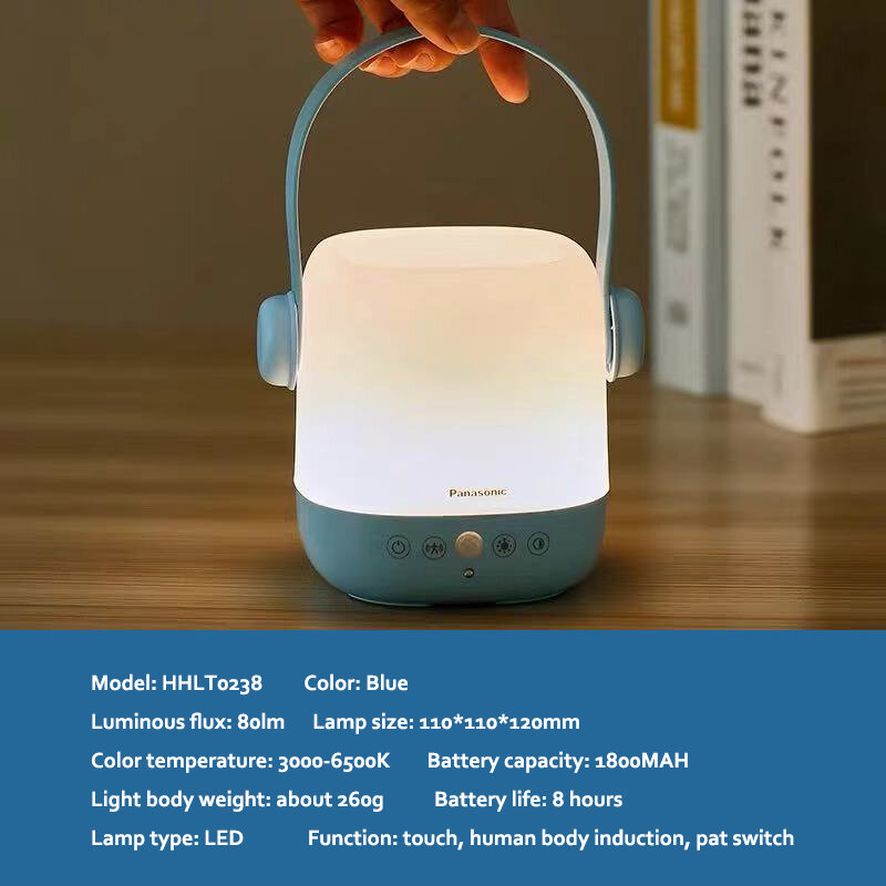 파나소닉 바디 센서 야간 조명 USB 충전식 테이블 램프, 어린이 침실 침대 옆 아기 수유 램프 어린이 수유 램프