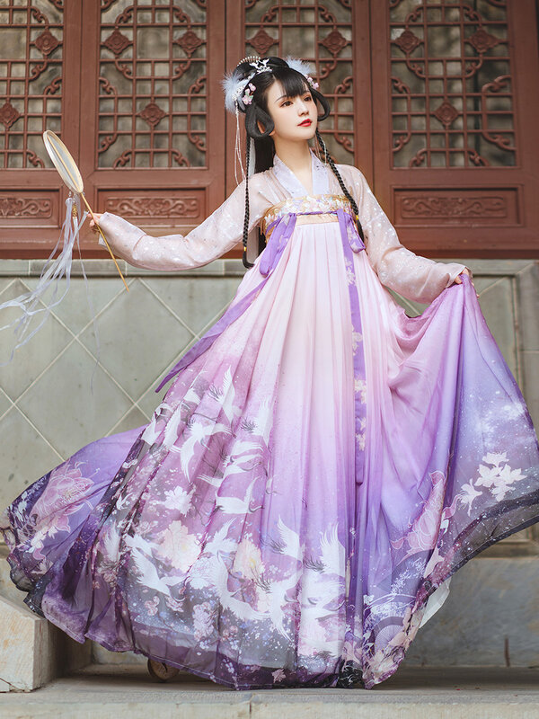 Original Flower Chinese Traditional Hanfu Costume Woman Ancient Fairy Dress Lady Elegance Han Dynasty Cosplay Clothing Stage