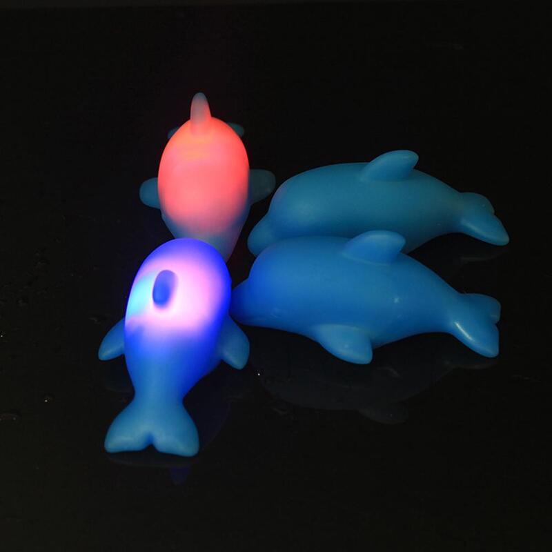 재미 있은 LED 빛 위로 만화 돌고래 바람 수영 물고기 키즈 목욕 시간 놀이 장난감